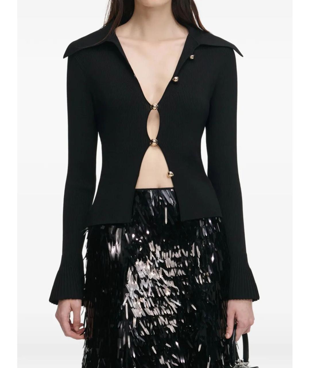 SELF-PORTRAIT Черный вискозный кардиган, фото 2