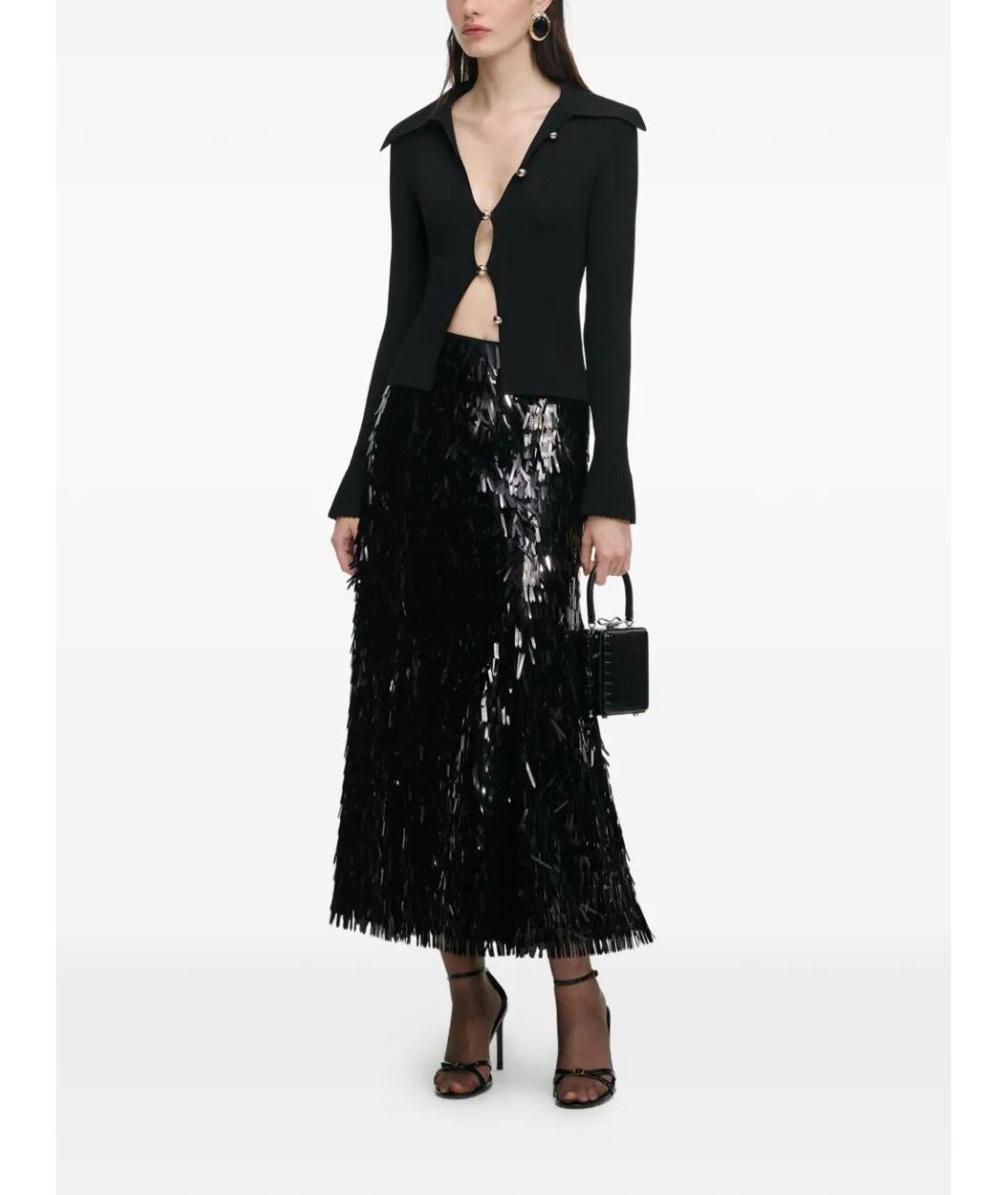 SELF-PORTRAIT Черный вискозный кардиган, фото 6