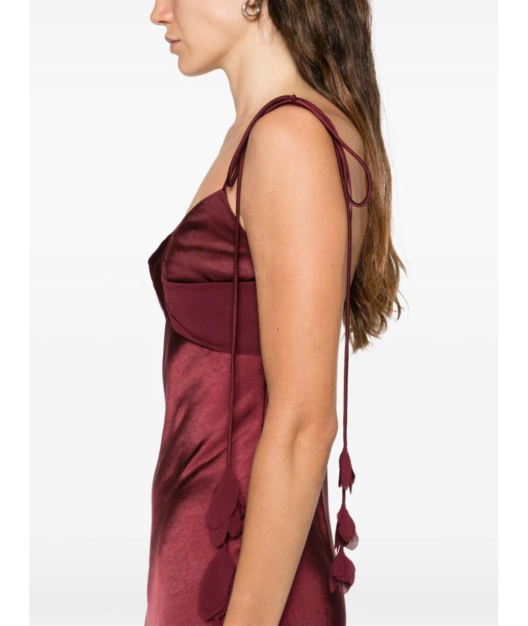 SELF-PORTRAIT Бордовое полиэстеровое коктейльное платье, фото 5