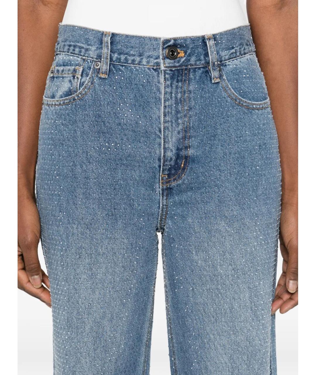 SELF-PORTRAIT Синие хлопковые прямые джинсы, фото 4