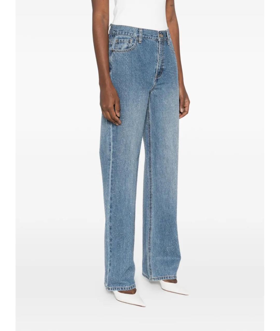 SELF-PORTRAIT Синие хлопковые прямые джинсы, фото 3