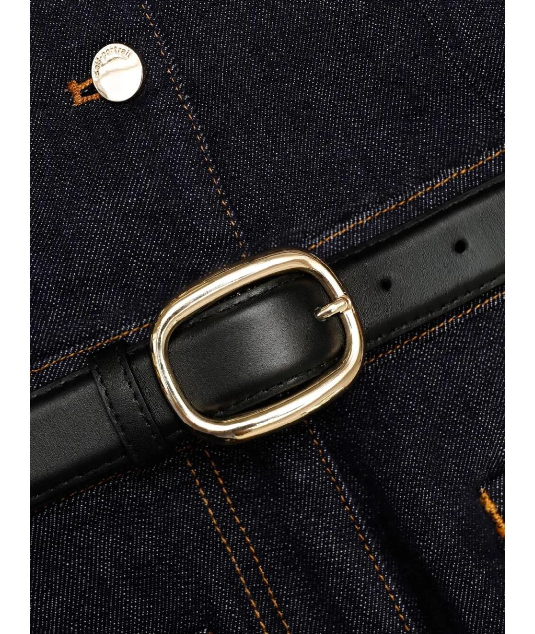 SELF-PORTRAIT Темно-синяя хлопковая юбка миди, фото 6