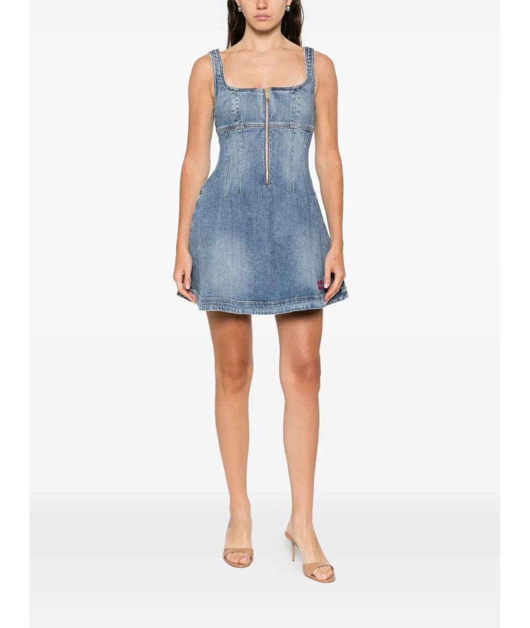 SELF-PORTRAIT Синее хлопковое платье, фото 2