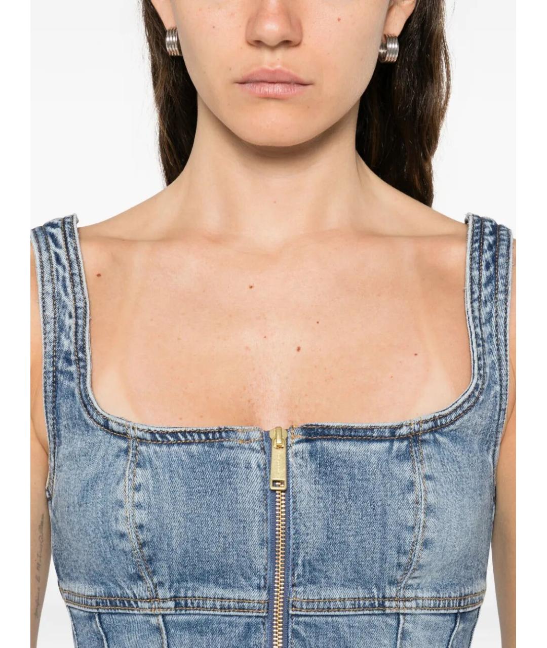 SELF-PORTRAIT Синее хлопковое платье, фото 5