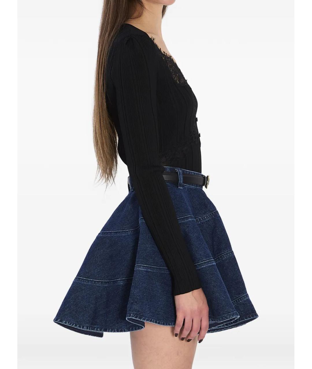 SELF-PORTRAIT Черная вискозная блузы, фото 4