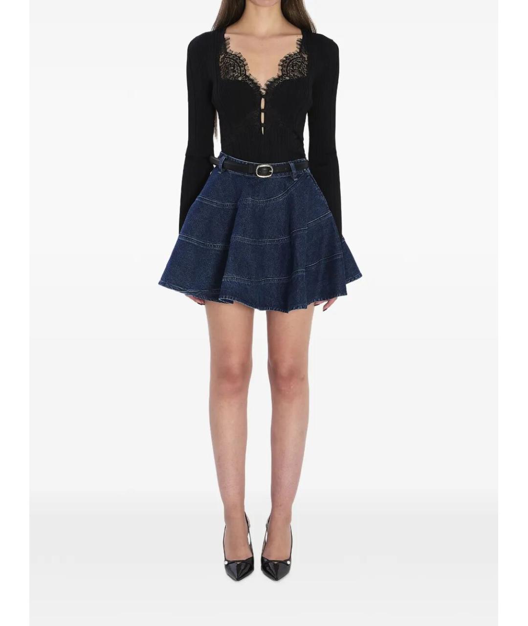 SELF-PORTRAIT Черная вискозная блузы, фото 6