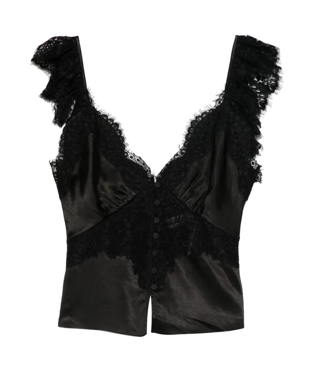 SELF-PORTRAIT Черная полиэстеровая майка, фото 1