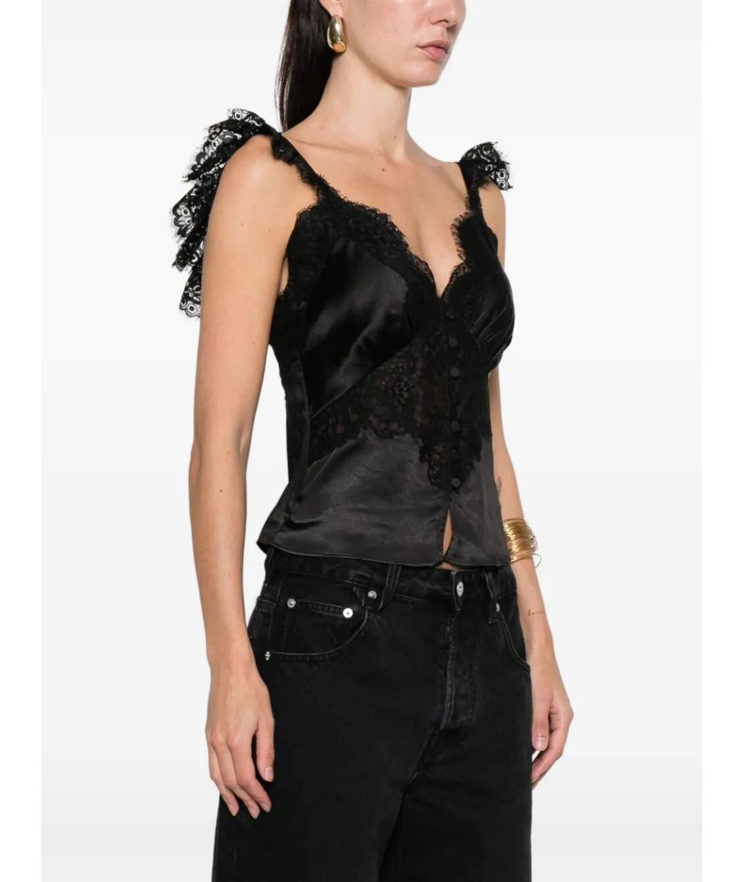 SELF-PORTRAIT Черная полиэстеровая майка, фото 4