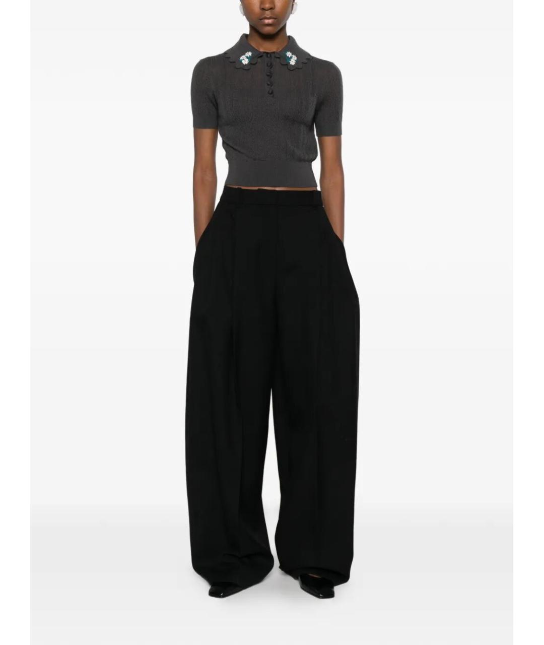 SELF-PORTRAIT Серая шерстяная футболка, фото 2