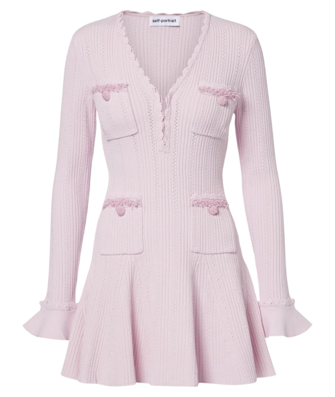 SELF-PORTRAIT Розовое вискозное платье, фото 1