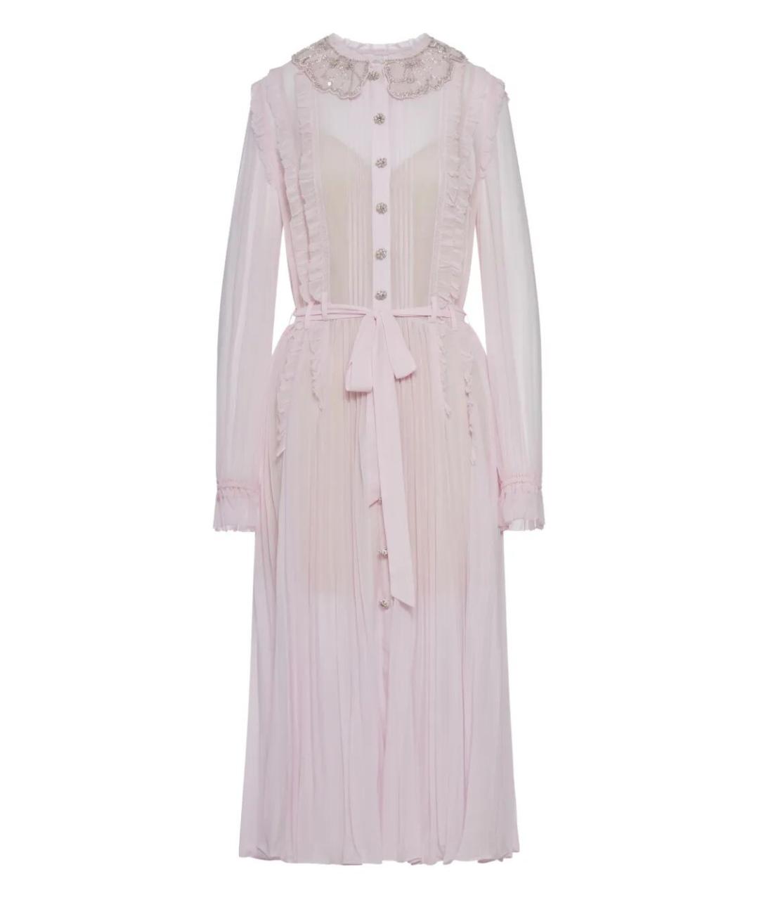 SELF-PORTRAIT Розовое вискозное повседневное платье, фото 1