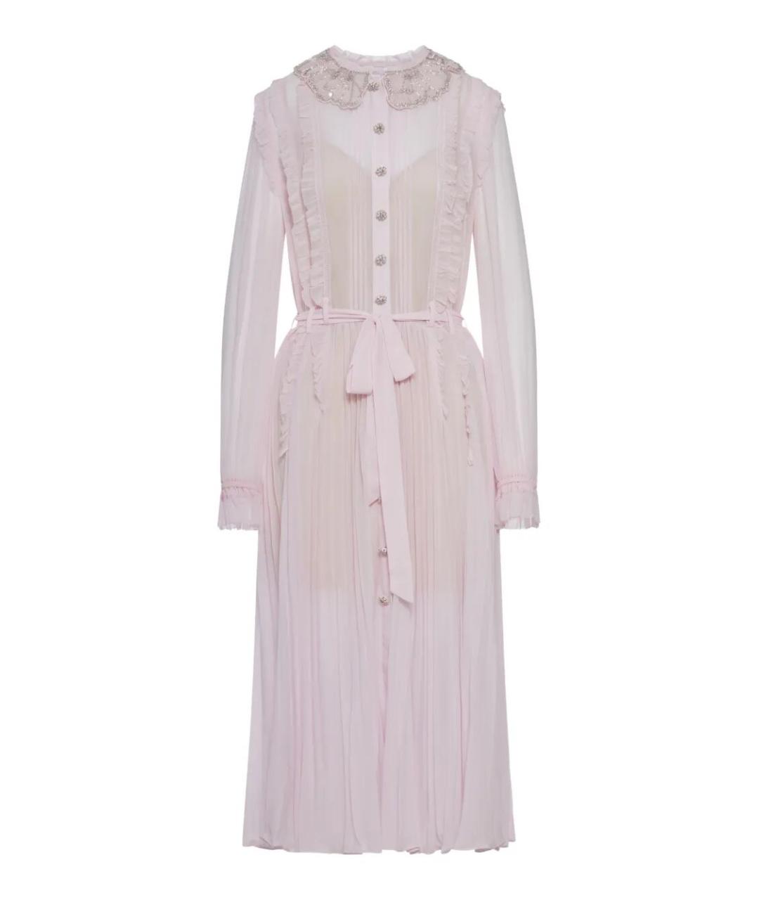 SELF-PORTRAIT Розовое вискозное повседневное платье, фото 2