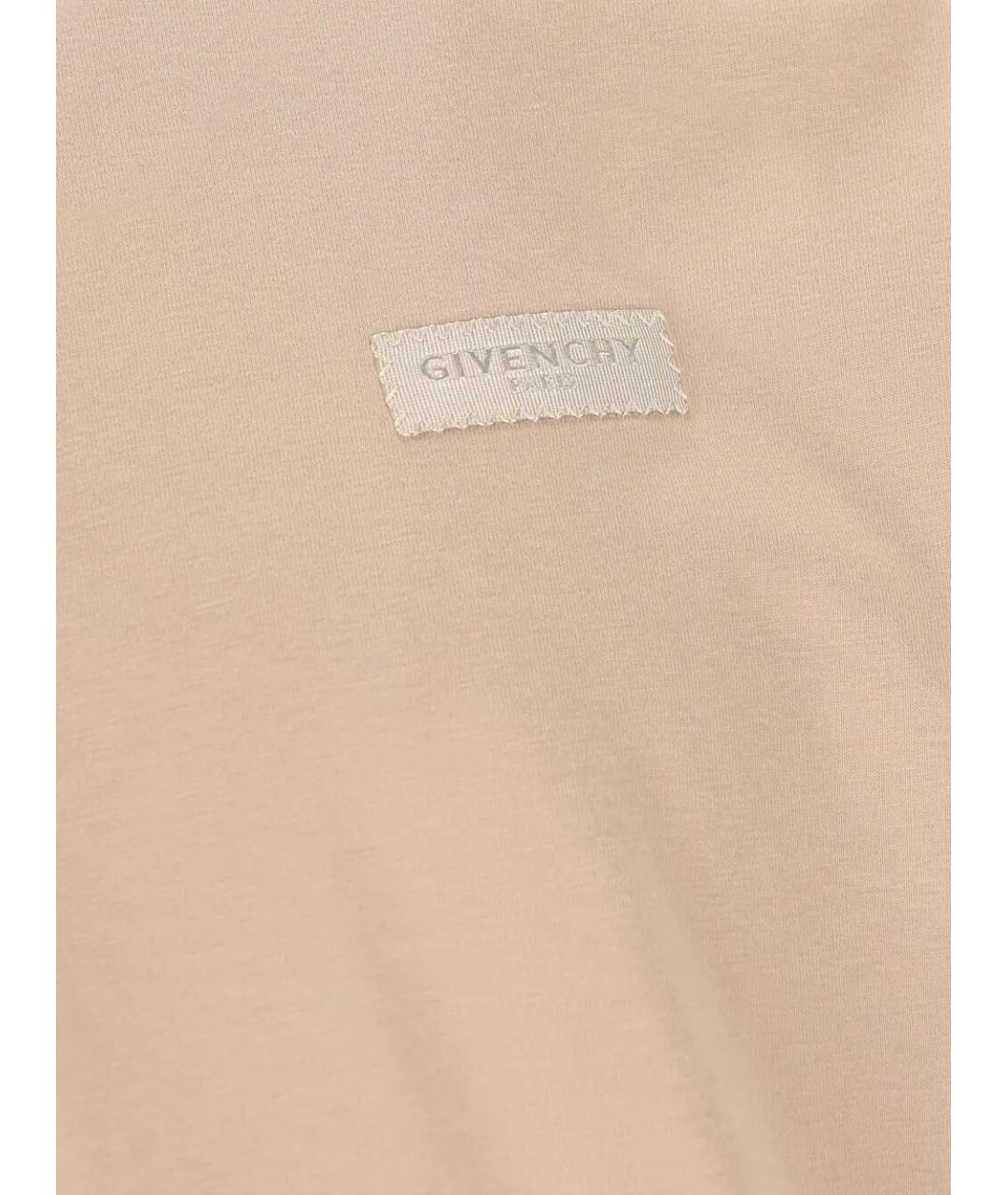 GIVENCHY Бежевая хлопковая футболка, фото 3