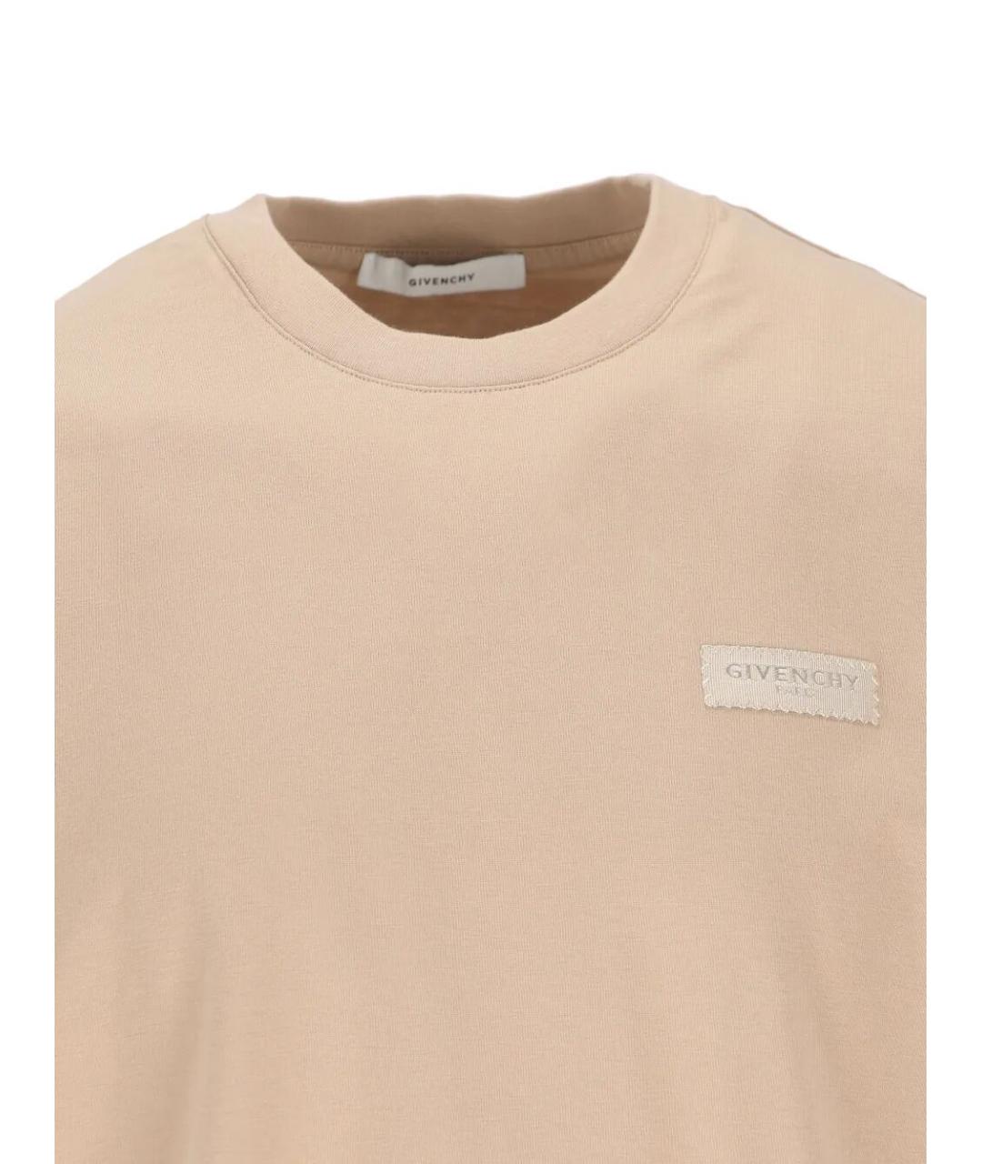 GIVENCHY Бежевая хлопковая футболка, фото 4
