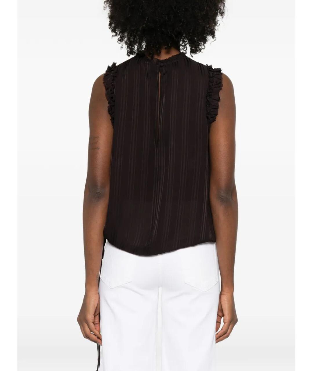 PINKO Коричневая вискозная майка, фото 5