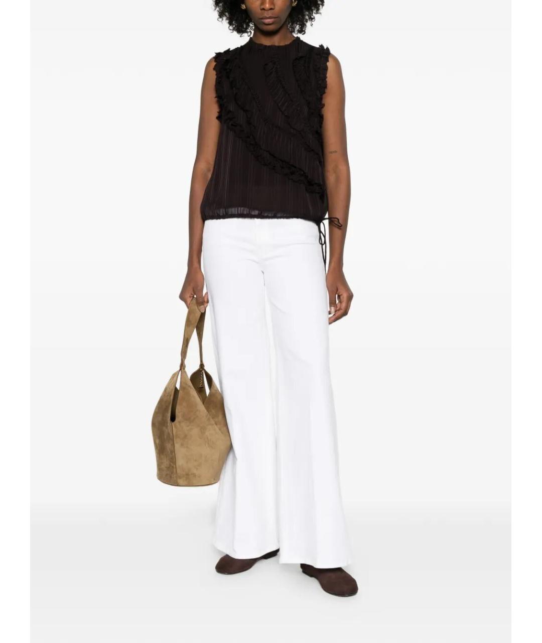 PINKO Коричневая вискозная майка, фото 2