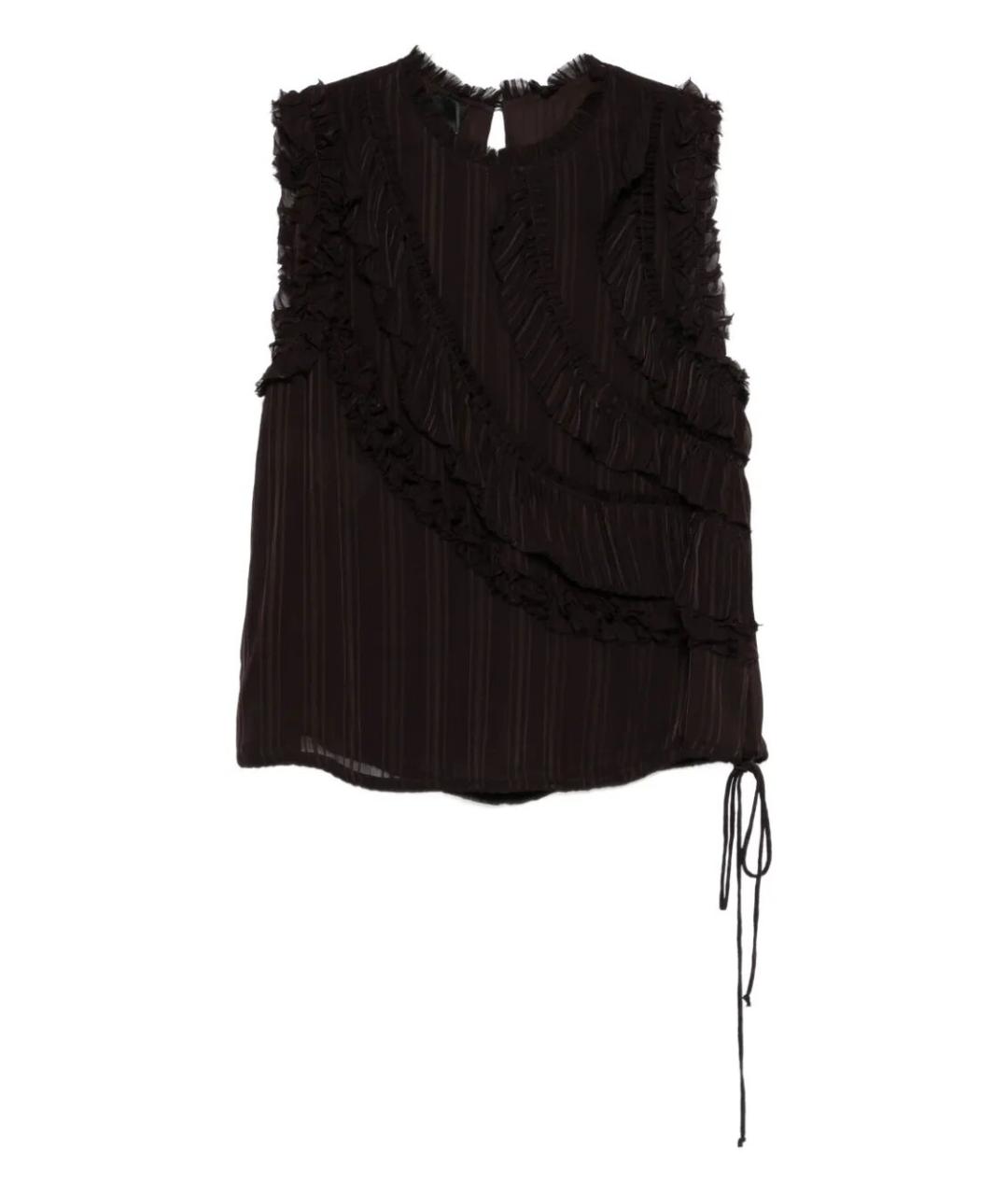 PINKO Коричневая вискозная майка, фото 1