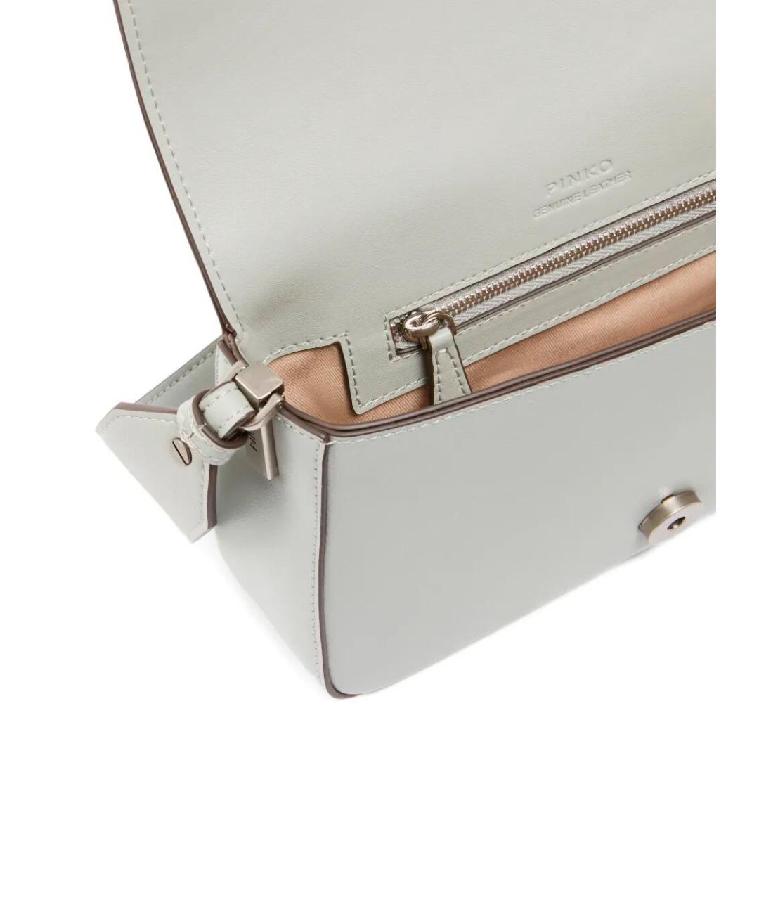 PINKO Антрацитовая кожаная сумка через плечо, фото 4