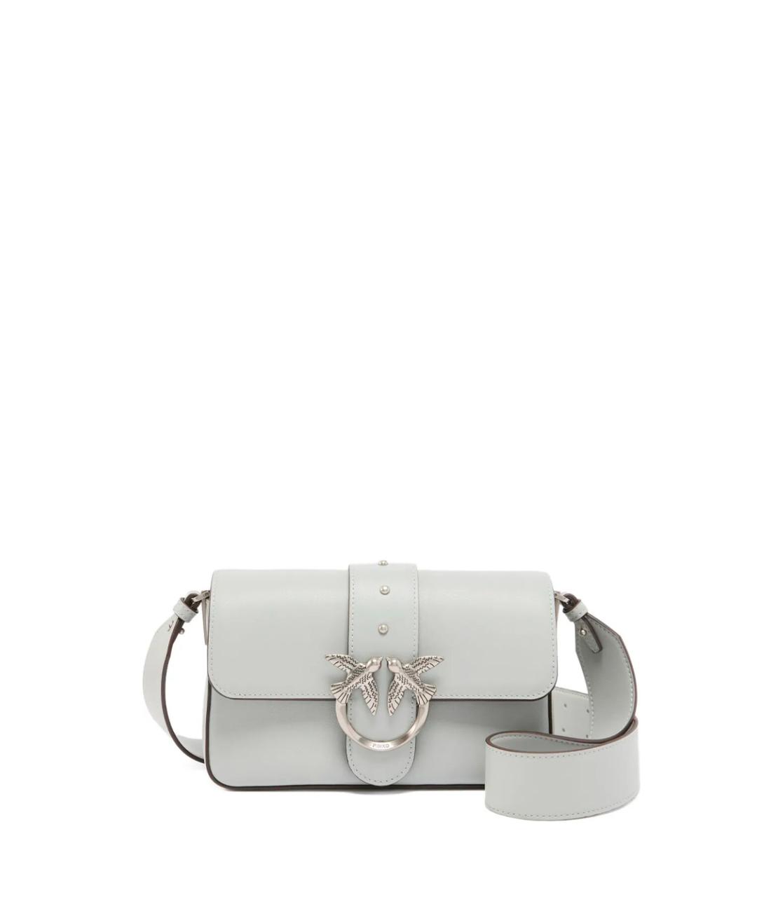 PINKO Антрацитовая кожаная сумка через плечо, фото 1