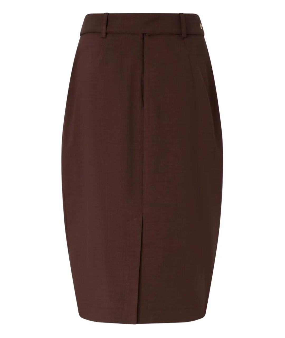 PINKO Бордовая вискозная юбка миди, фото 2