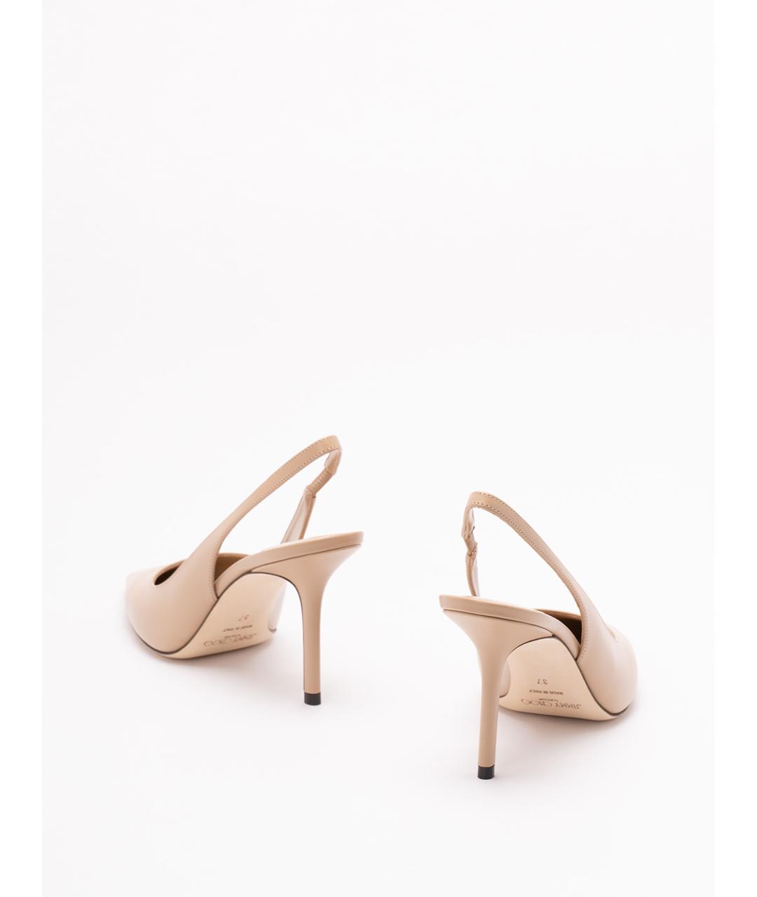 JIMMY CHOO Бежевые кожаные туфли, фото 3