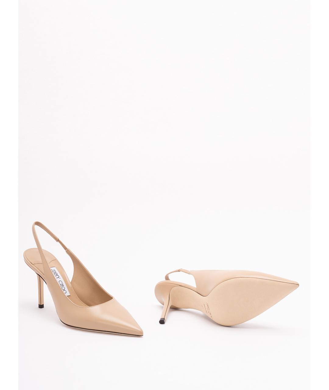 JIMMY CHOO Бежевые кожаные туфли, фото 4