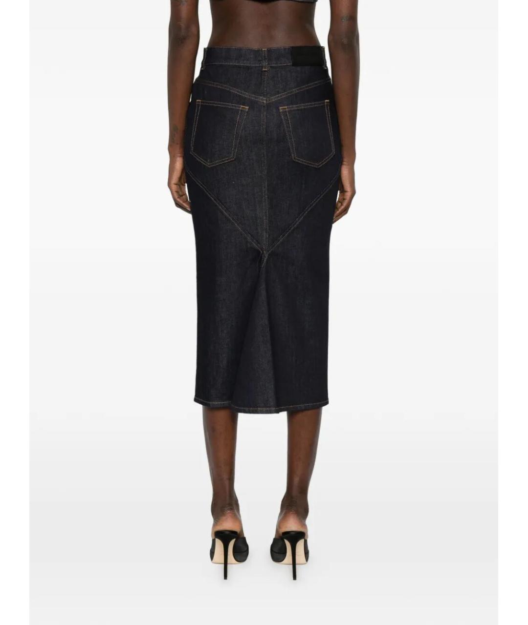GIVENCHY Темно-синяя хлопковая юбка миди, фото 5
