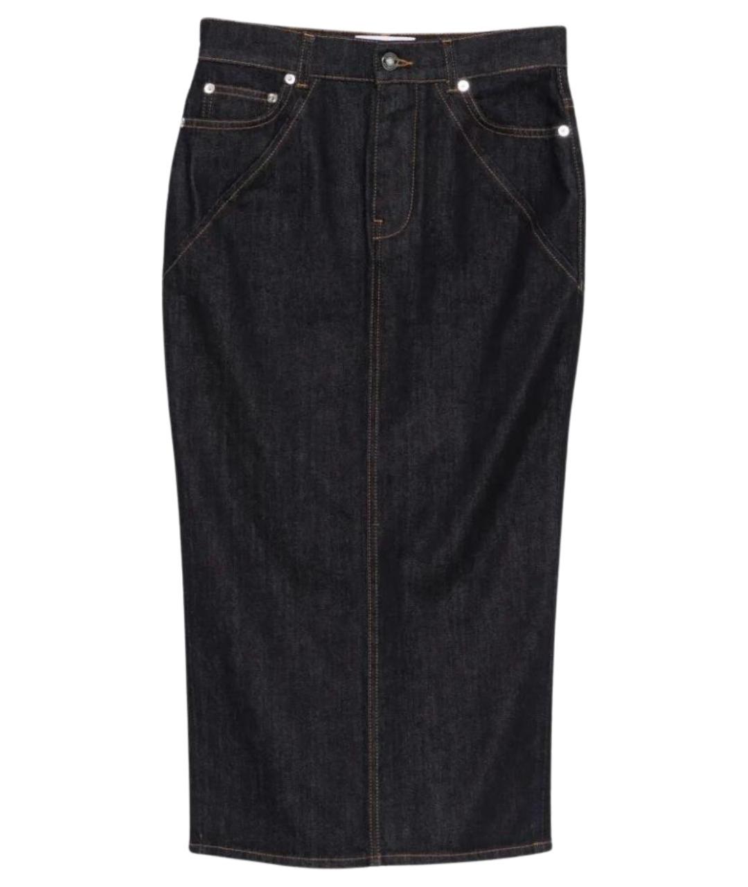 GIVENCHY Темно-синяя хлопковая юбка миди, фото 1