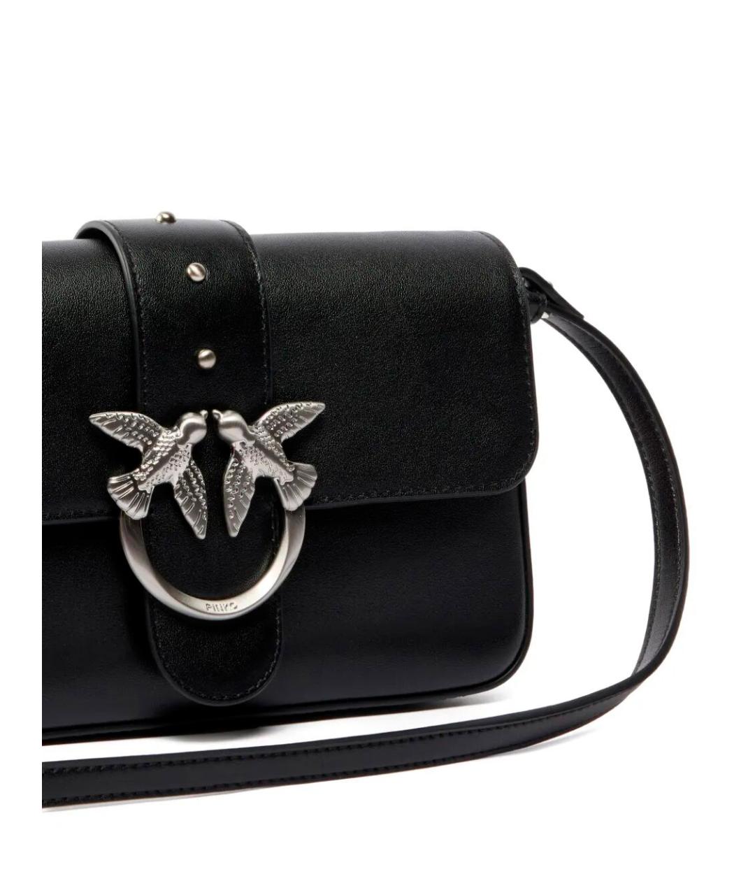 PINKO Черная кожаная сумка через плечо, фото 4