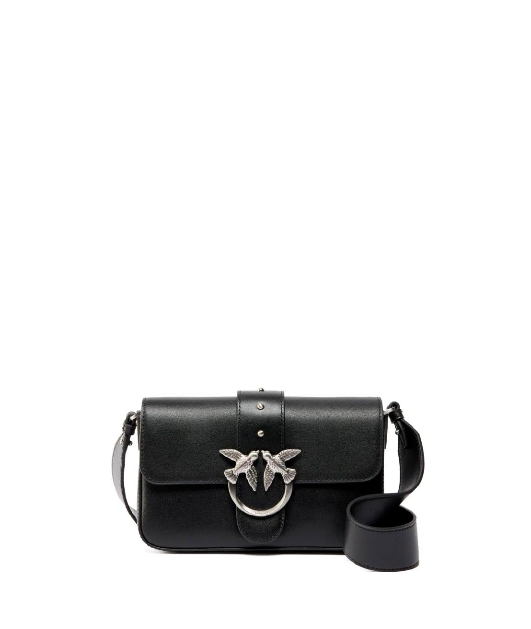 PINKO Черная кожаная сумка через плечо, фото 1