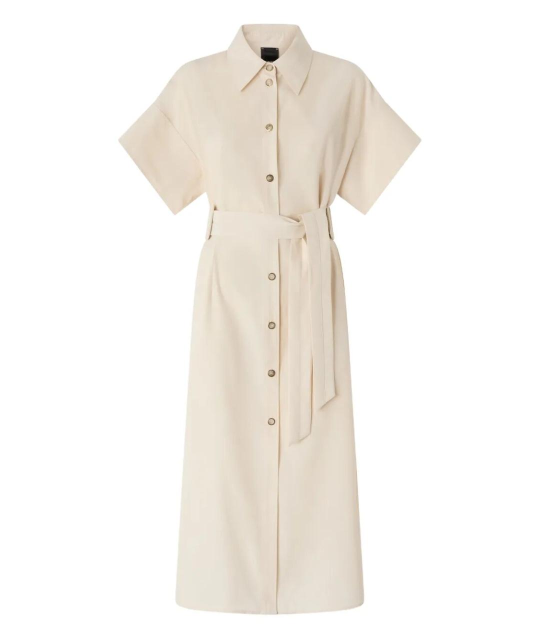 PINKO Бежевое хлопковое повседневное платье, фото 1