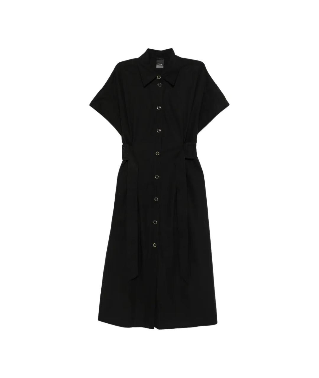 PINKO Черное хлопковое повседневное платье, фото 1