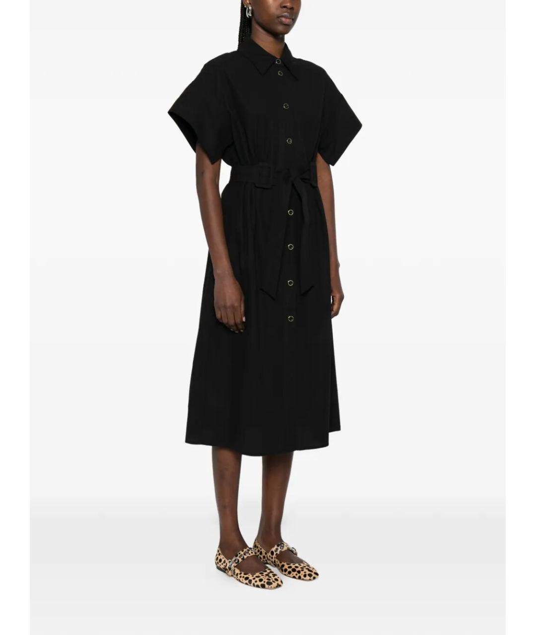 PINKO Черное хлопковое повседневное платье, фото 4