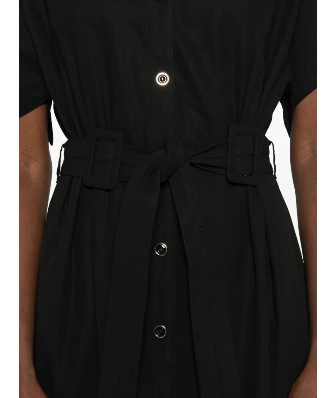 PINKO Черное хлопковое повседневное платье, фото 3