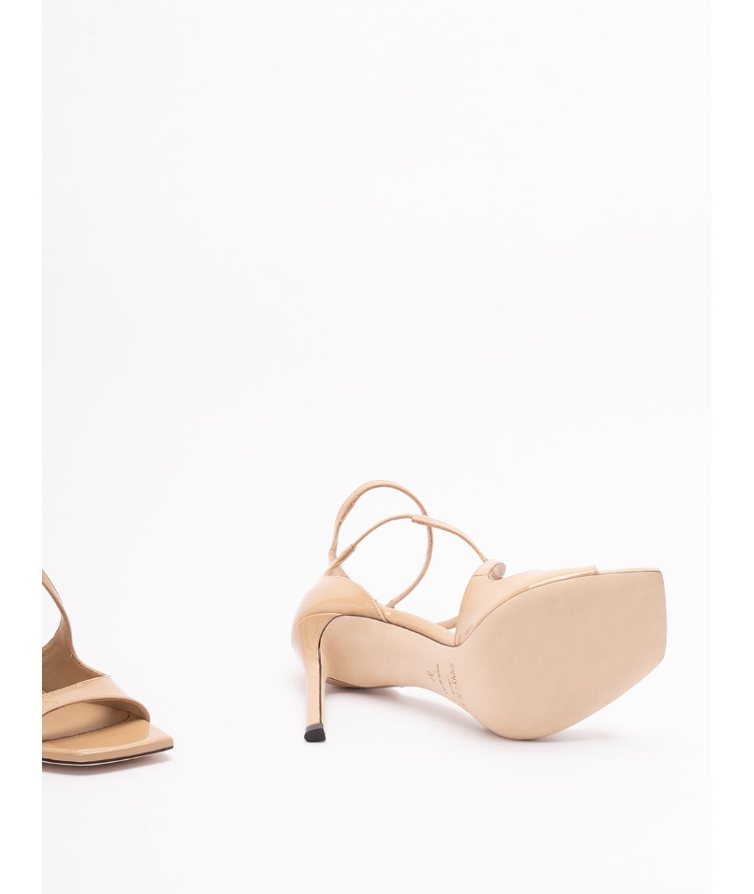 JIMMY CHOO Бежевые кожаные сандалии, фото 4