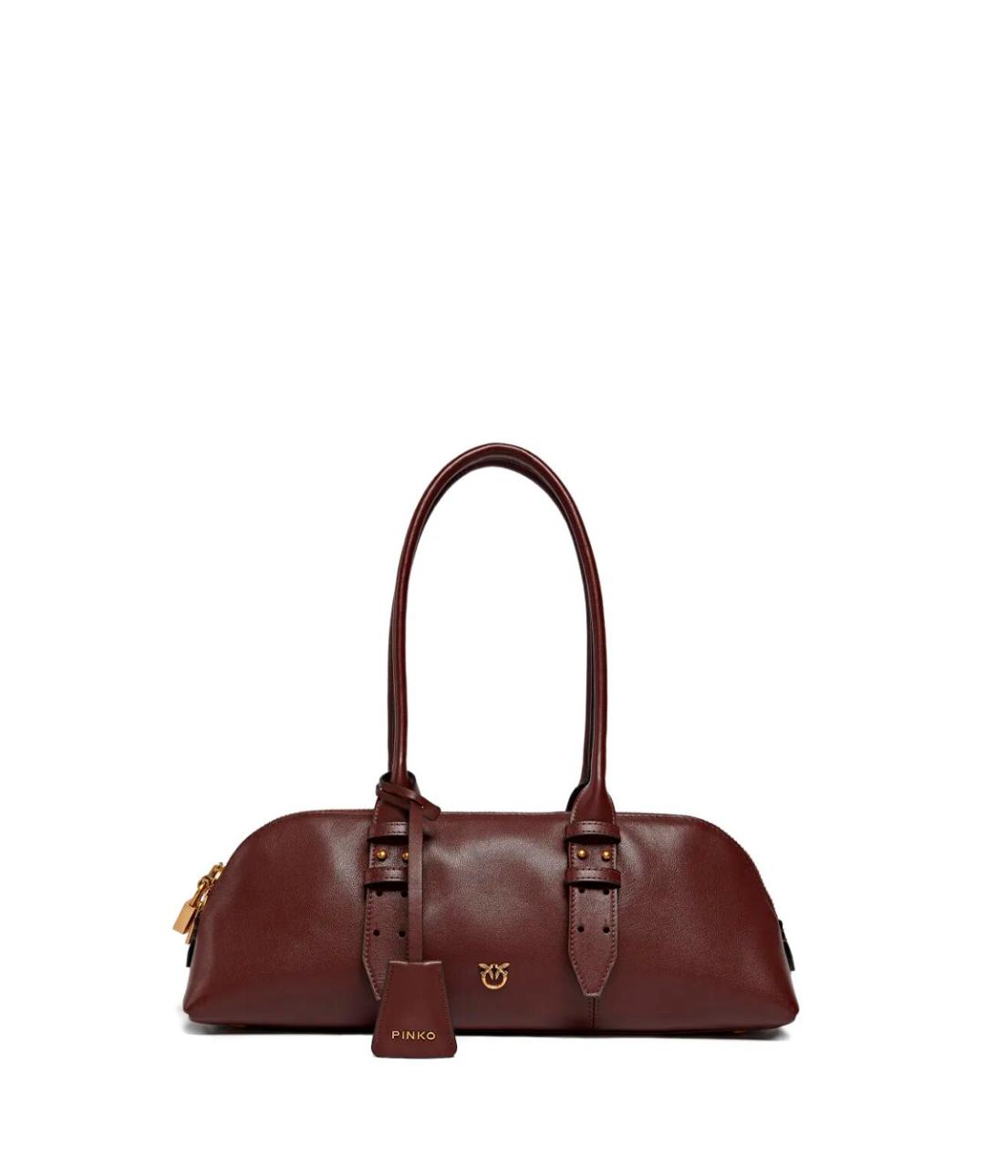 PINKO Бордовая кожаная сумка тоут, фото 1