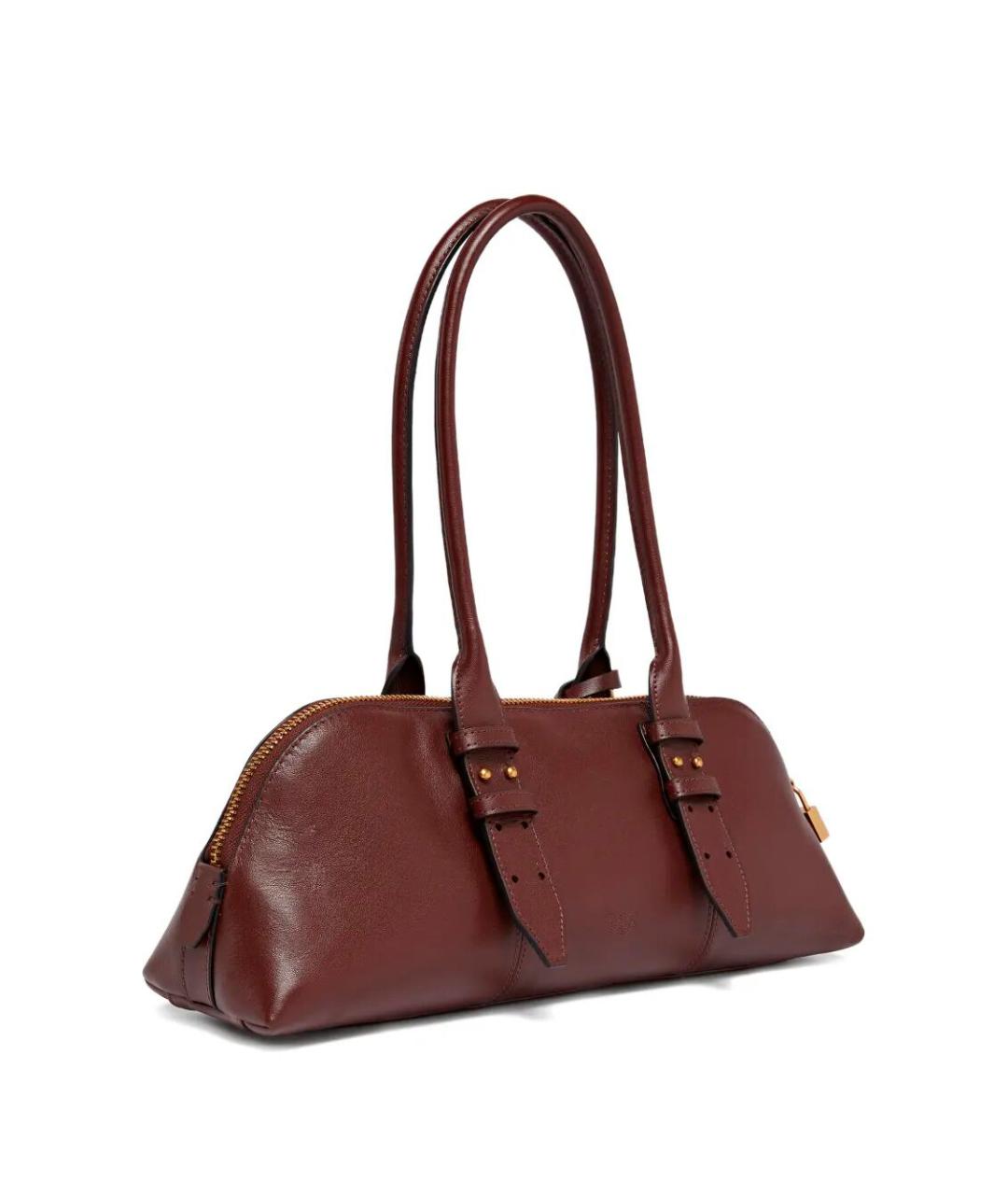 PINKO Бордовая кожаная сумка тоут, фото 2