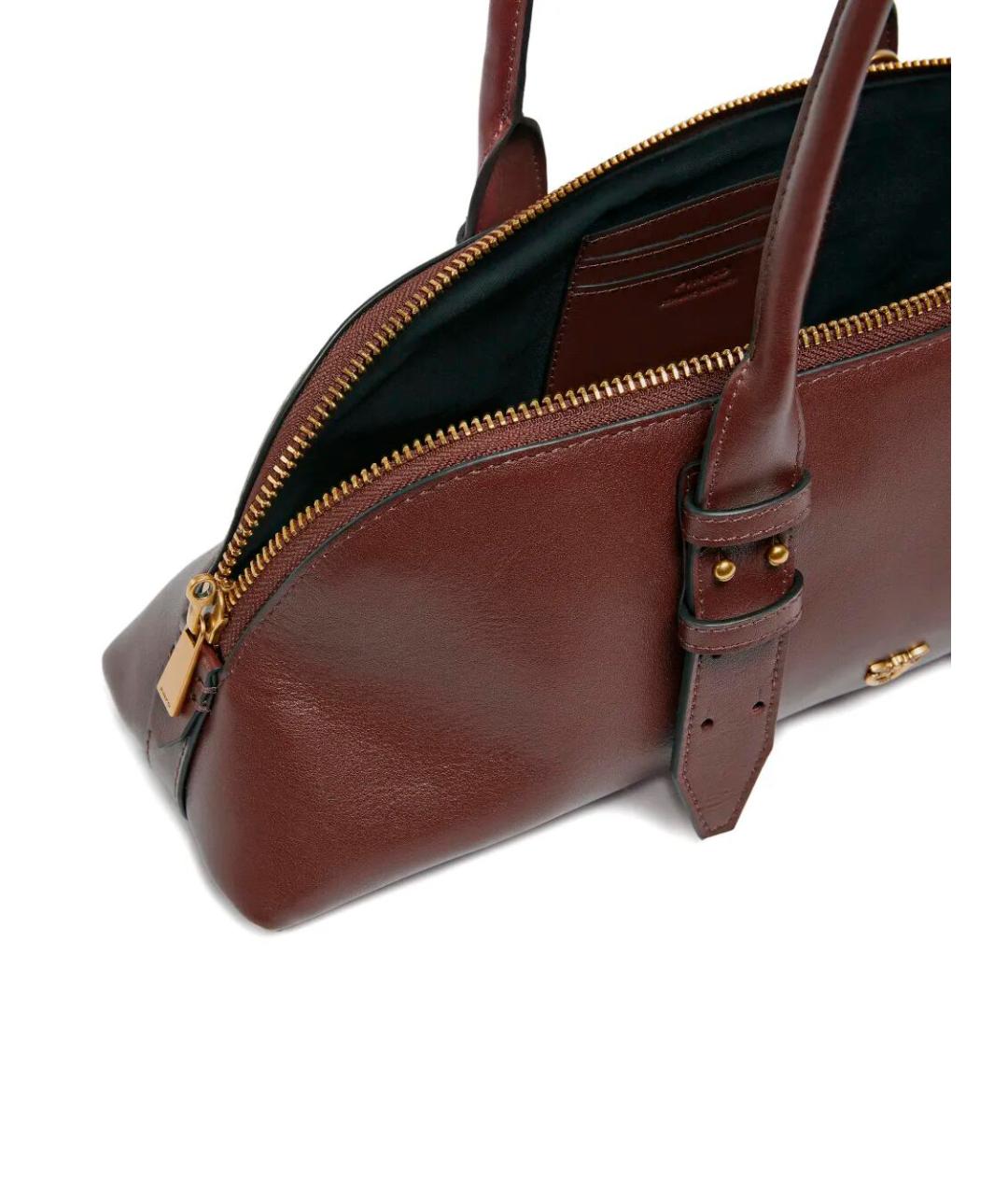 PINKO Бордовая кожаная сумка тоут, фото 3