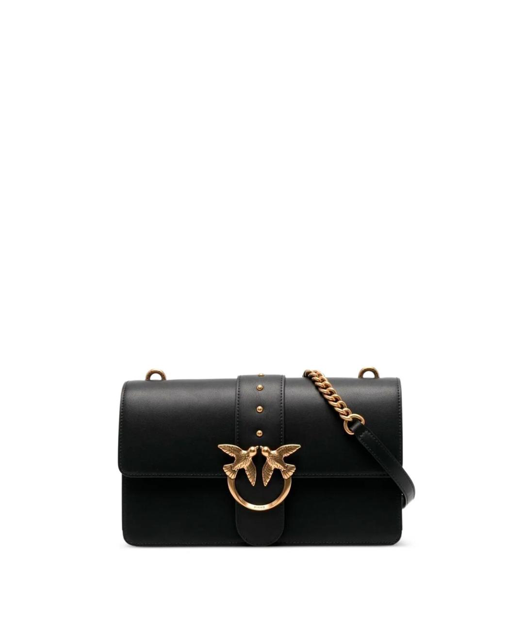 PINKO Черная кожаная сумка через плечо, фото 1