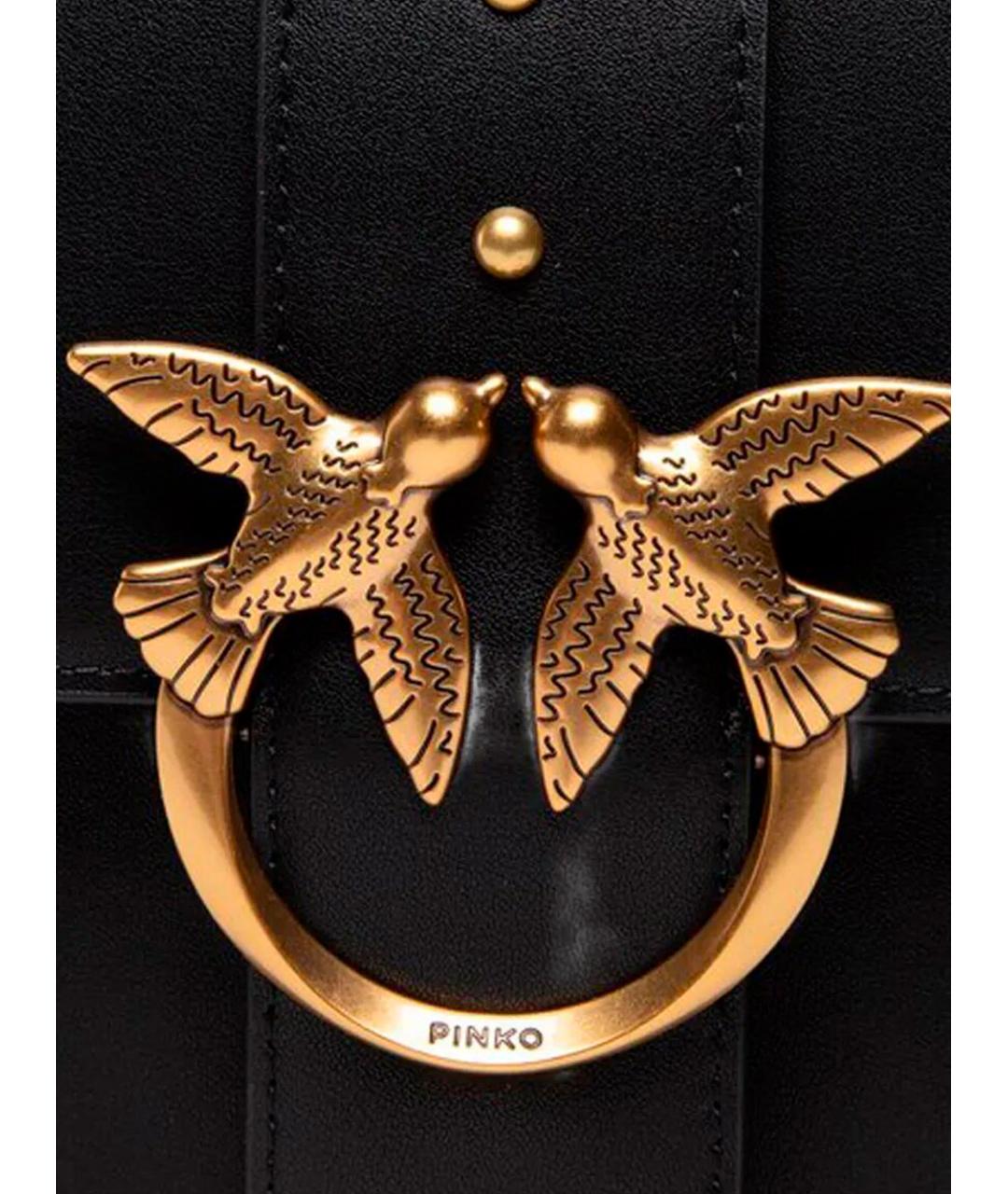 PINKO Черная кожаная сумка через плечо, фото 3
