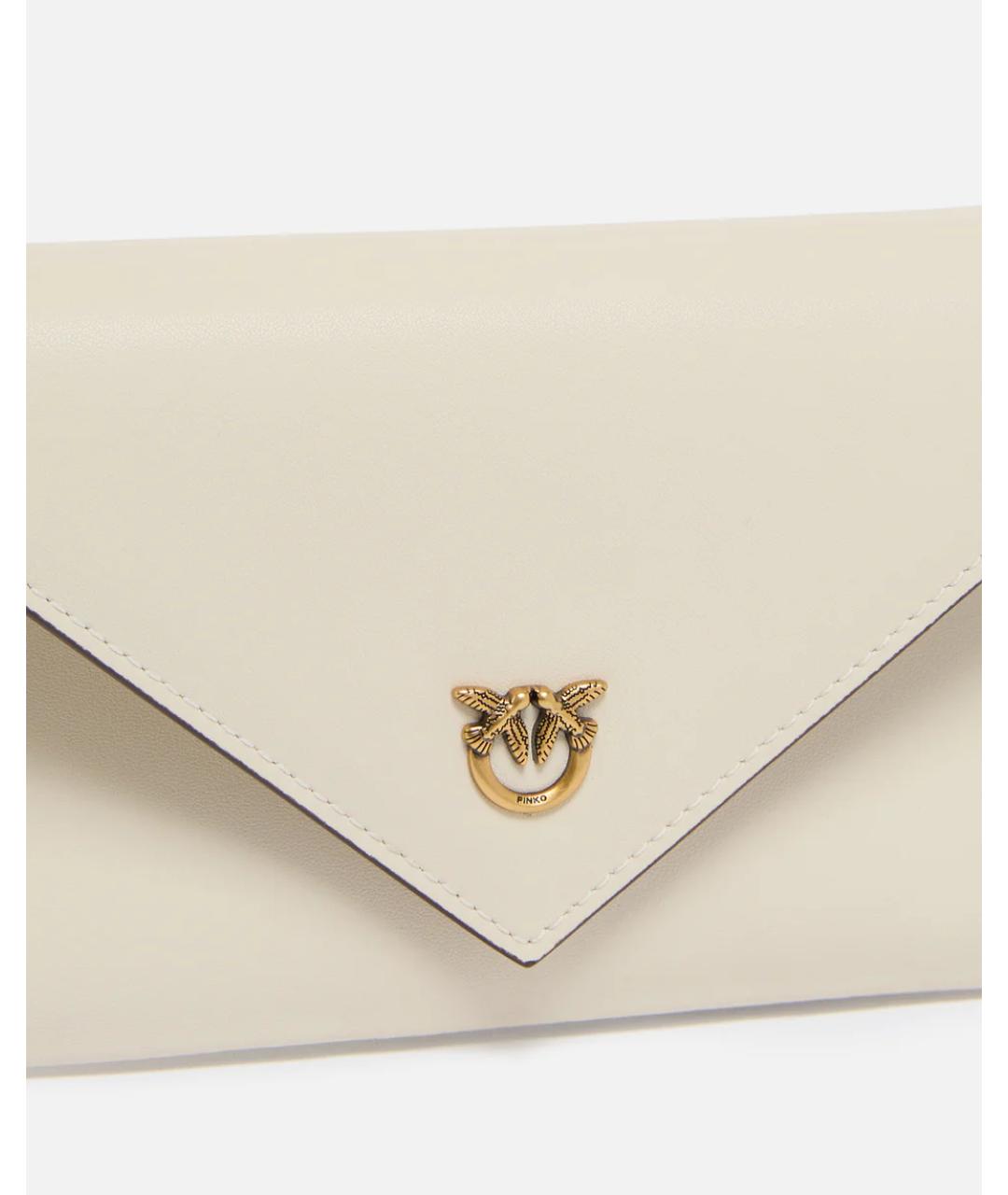 PINKO Бежевая кожаная сумка через плечо, фото 3