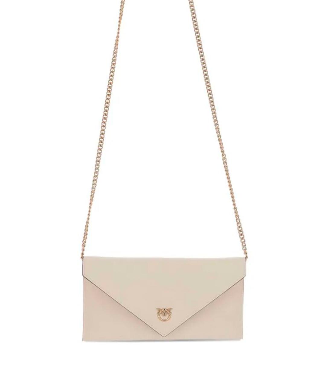 PINKO Бежевая кожаная сумка через плечо, фото 1