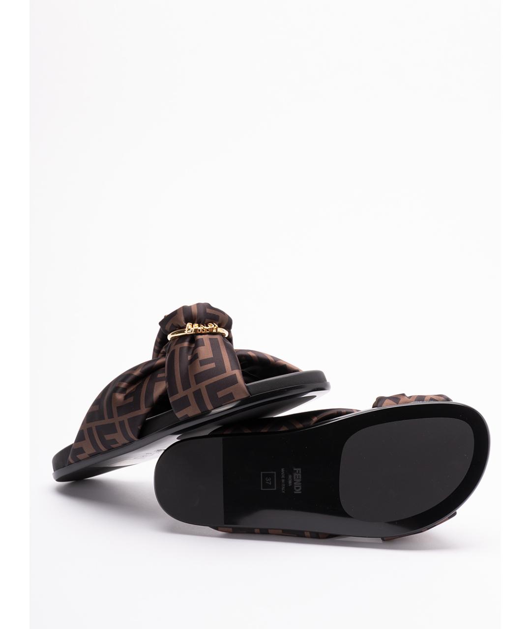 FENDI Мульти синтетические шлепанцы, фото 4