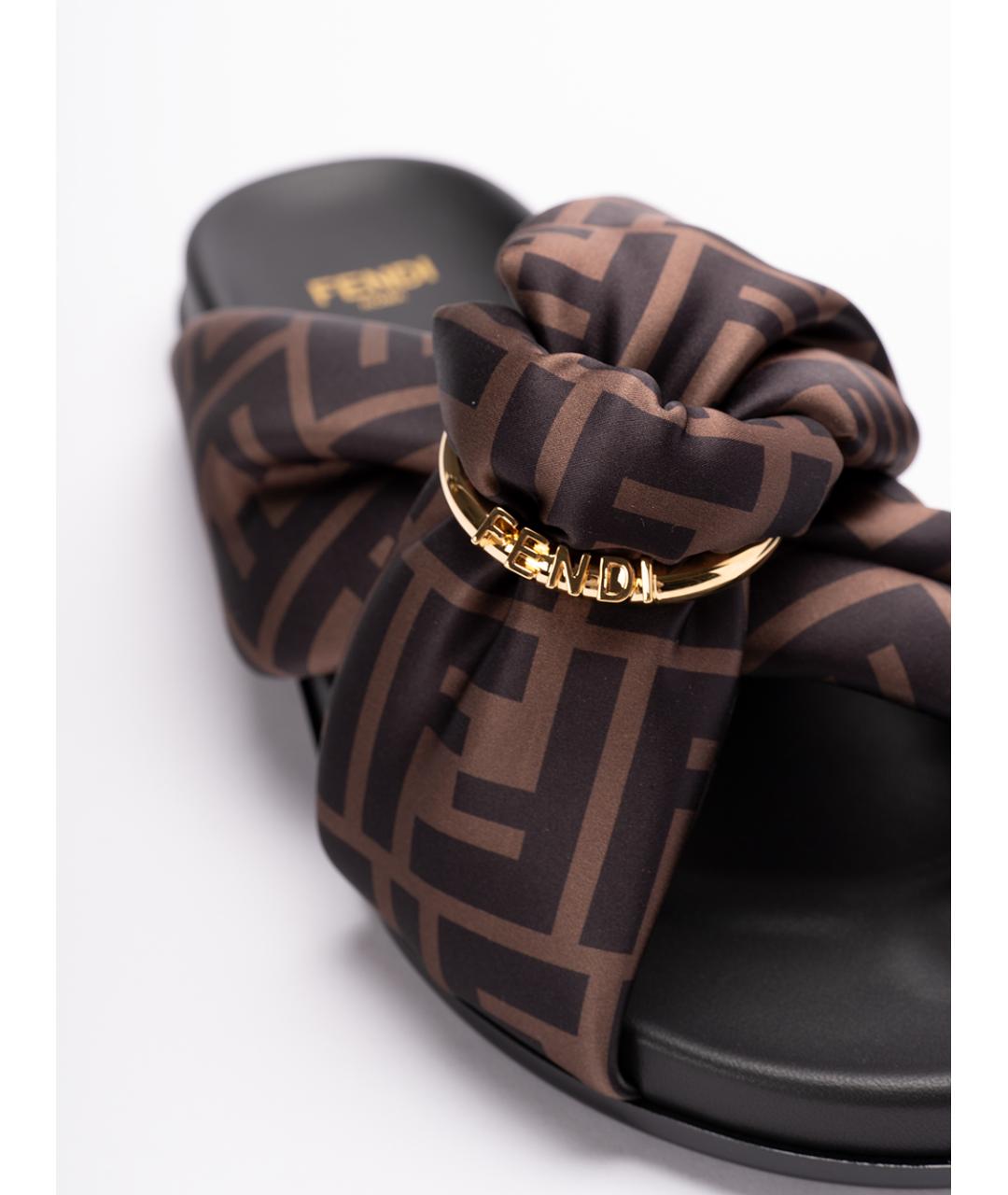 FENDI Мульти синтетические шлепанцы, фото 5