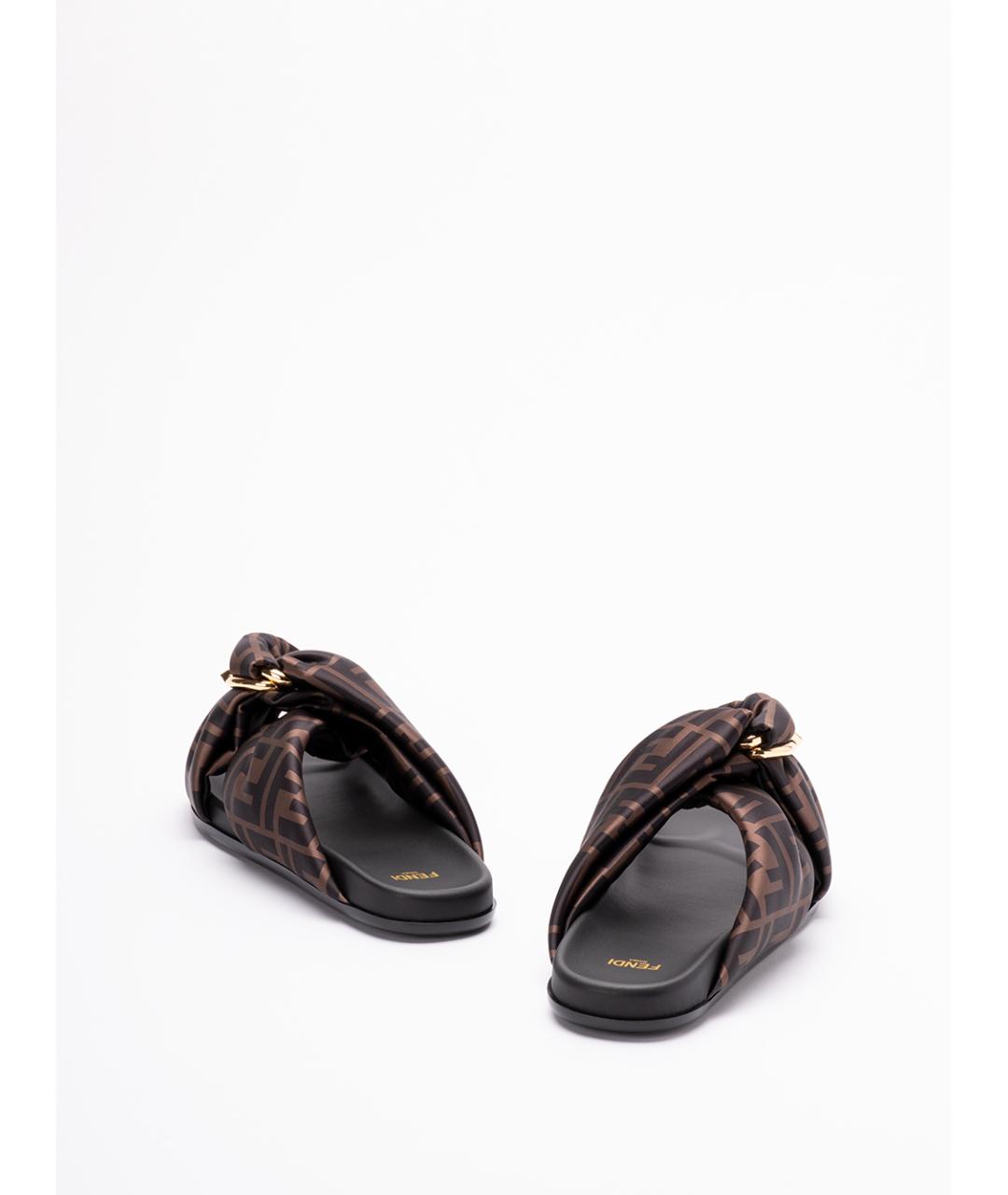 FENDI Мульти синтетические шлепанцы, фото 3
