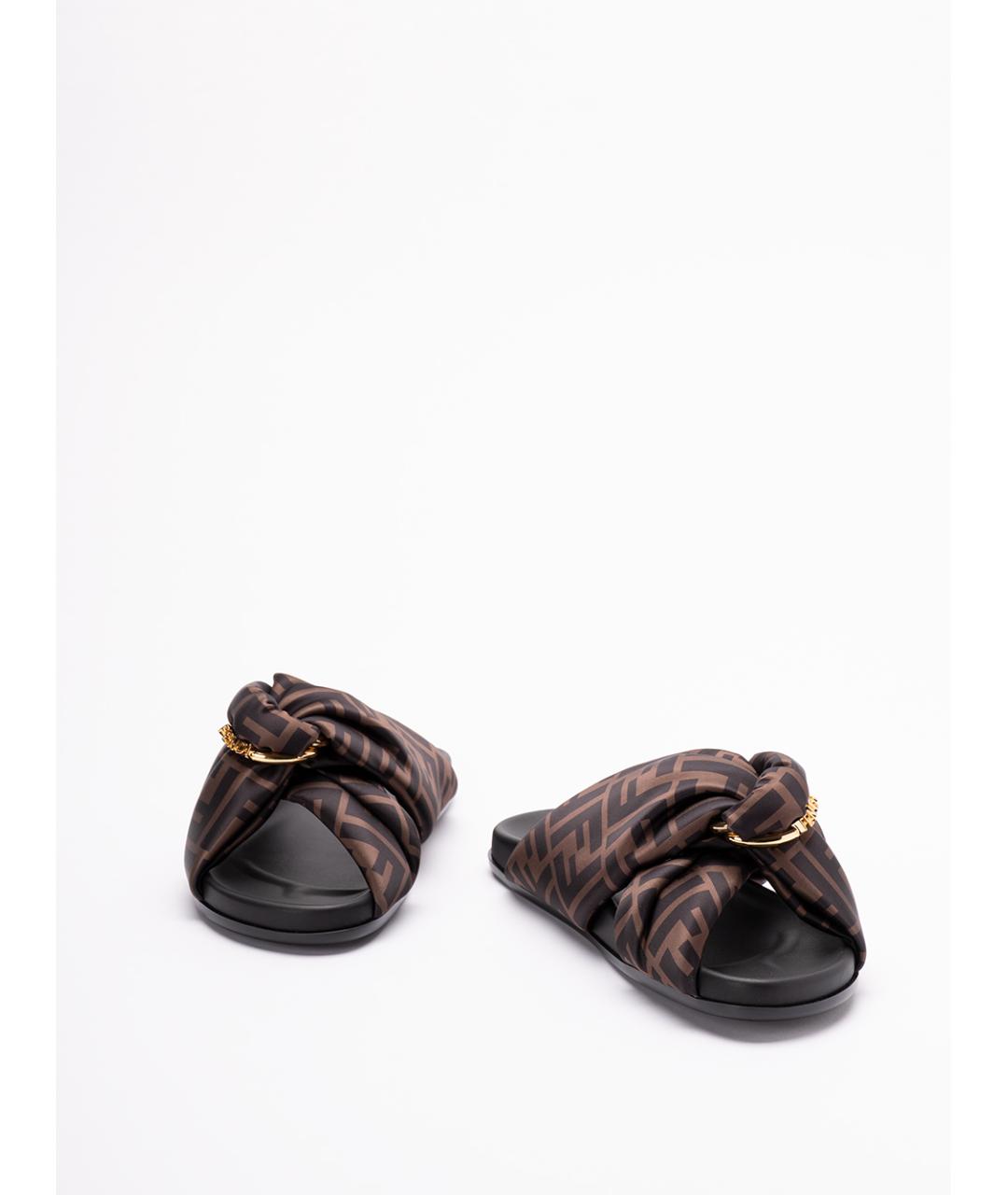 FENDI Мульти синтетические шлепанцы, фото 2