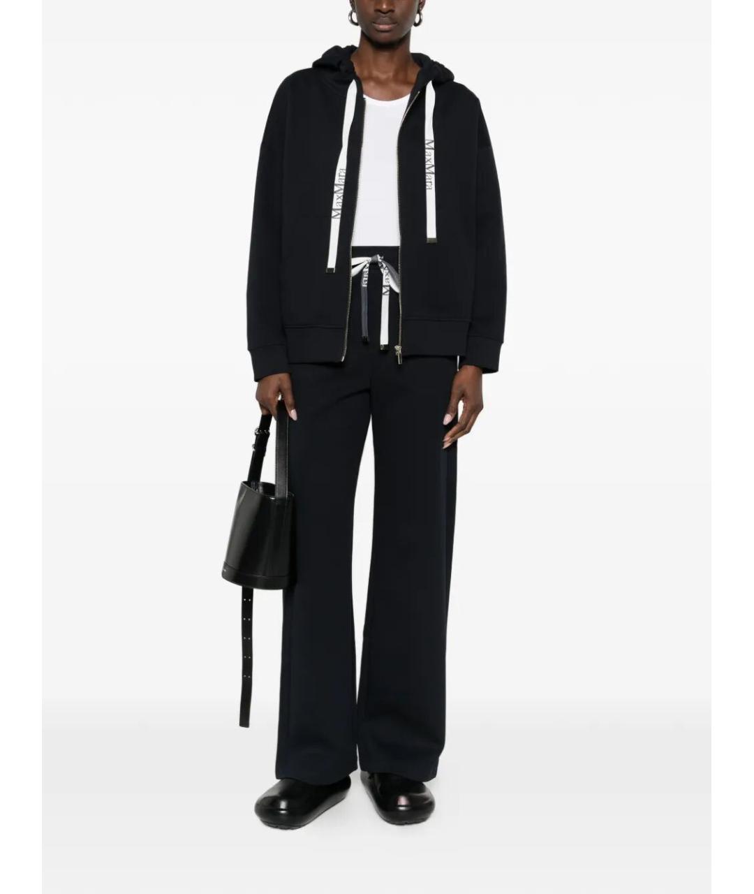 MAX MARA Черные хлопковые спортивные брюки и шорты, фото 2