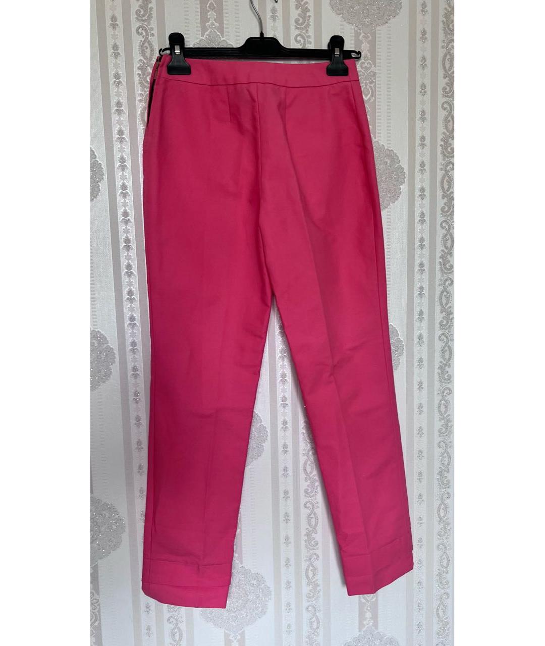 CEDRIC CHARLIER Розовые хлопковые прямые брюки, фото 2
