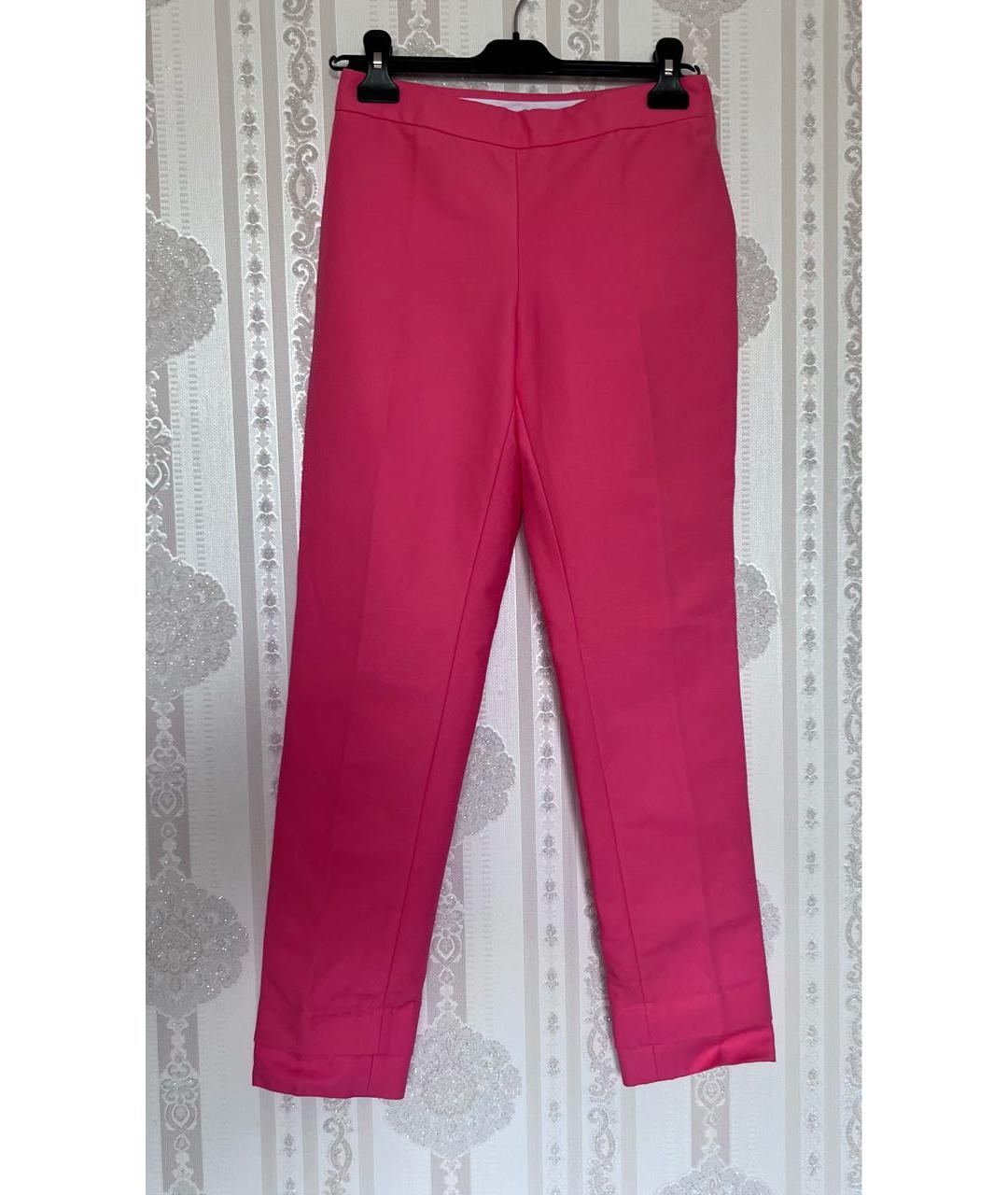 CEDRIC CHARLIER Розовые хлопковые прямые брюки, фото 4