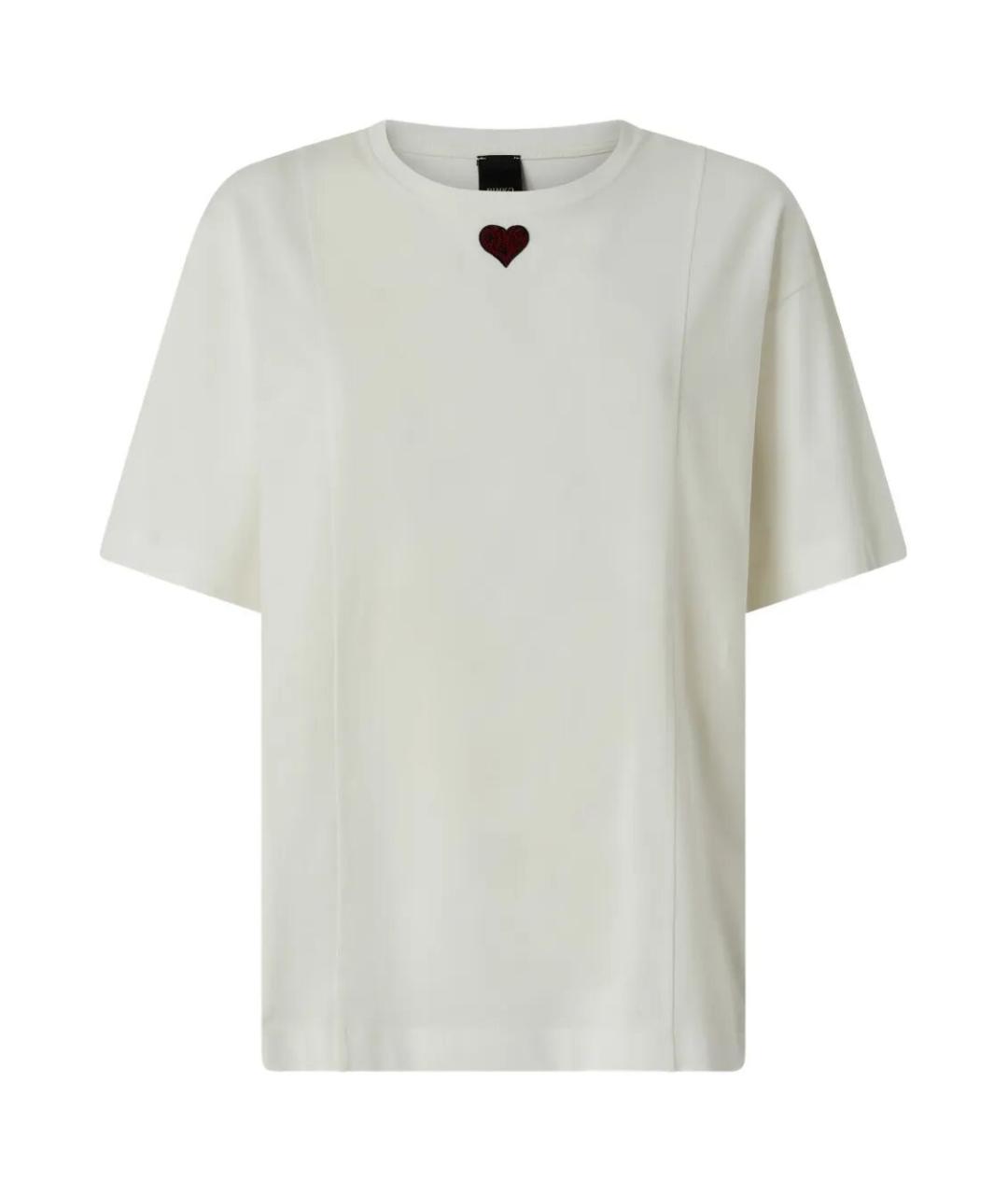 PINKO Белая хлопковая футболка, фото 1